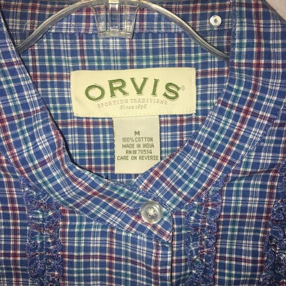 Orvis Women's Shirt Blouse Plaid Long Sleeve Size Medium - Picture 4 of 7